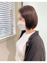 フレーム ヘア ルーム 天王寺駅前店(FRAME hair room)&nbsp;【FRAME天王寺駅前/全席個室サロン】ぱつっとボブ/前髪長め