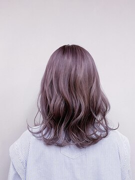 トップヘアー 中庄店(TOP HAIR fuapua) ミディアムロブ×くすみラベンダーピンク