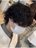波巻きパーマメンズマッシュウルフツイストスパイラルパーマ