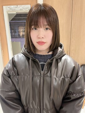 ラミエ バイ メルト 吉祥寺(lamie by melt) "久保田"ぷつっとボブ切りっぱなし顔まわりカットシースルー