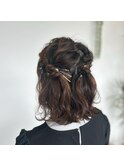 ツインハーフアップアレンジ/ヘアアレンジ/ヘアセット