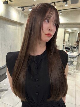 サイン 表参道(SIGN) 韓国ヘアーハッシュカットレイヤーカットグレージュブリーチ無し