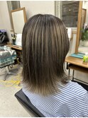 大人可愛い小顔バレイヤージュ外ハネくびれヘア20代30代40代◎
