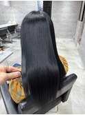 ブリーチ毛にもかけれる髪質改善ストレート/ブルーブラック