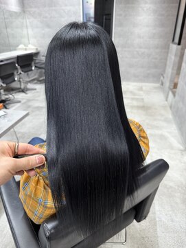 ルイス(L'wis) ブリーチ毛にもかけれる髪質改善ストレート/ブルーブラック