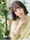 ■くすみベージュ外ハネ切りっぱなしボブ302-2戸田公園20代30代