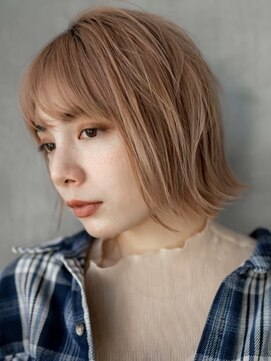 ギークス(GEEKS) 【GEEKS渋谷】くびれボブ/ハイトーン/オレンジベージュ/20代30代