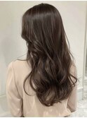 【ナチュラルロングウェーブ × シアーブラウンカラー】