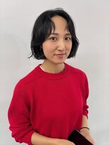 ツイ 新潟駅南けやき通り(tui)&nbsp;パーマボブ/前髪なしボブ/ゆるめパーマ/ボブパーマ/黒髪ボブ