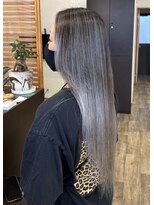桃の木 ヘアー(桃の木 hair)&nbsp;バレイヤージュ×グレーシルバー
