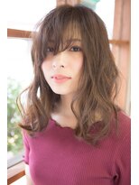 ピュアーネ(Purene) ミルクチョコレート×斜めバング×ふんわりロング◆20代30代40代