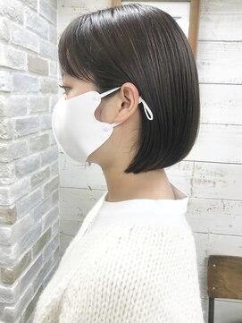 コス(kos) 大人可愛い/ココアベージュ/グレージュカラー/ボブウルフ/黒髪