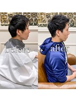 フレーム なんば店(FRAME)&nbsp;アップバングショートヘア束感カットナチュラルパーマ