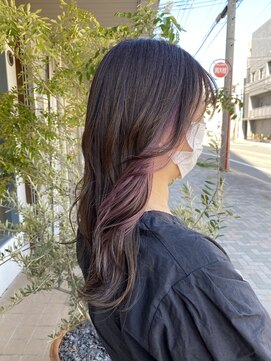 クレドヘアー(CRED HAIR) ピンクイヤリングカラー/レイヤーロング/艶カラー