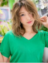 カバーヘア ブリス 川口(COVER HAIR bliss)&nbsp;センターパートくせ毛風無造作ウェーブh3川口20代30代40代