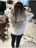 ハイライトカラーミルクティーベージュケアブリーチダブルカラー