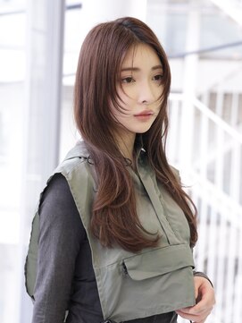 エムスラッシュ みなとみらい馬車道店(M SLASH) 顔回りレイヤー/レッドブラウン/ロングウルフ/馬車道