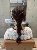20代30代ロングヘアセット華やか上品編みおろし成人式結婚式