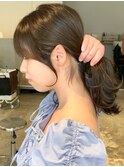 結んで可愛い小顔顔まわり後毛カット