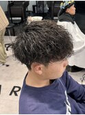 ツイストスパイラルパーマ/刈り上げマッシュ