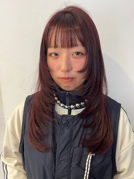シャルヘアーデザイン(Shall hair design) 【ワインレッドandレイヤーカット】