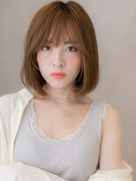 カバーヘア ブリス 志木南口駅前店(COVER HAIR bliss)&nbsp;ミルクティーベージュブリーチなし小顔前下がりボブ20代30代W