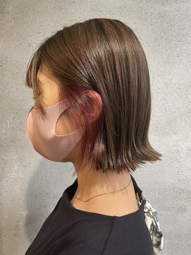 スイート ヘアデザイン(Suite HAIR DESIGN) 外ハネボブ インナーカラー ピンク