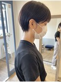 大人可愛い小顔丸みショート前下がりひし形20代30代ベージュ