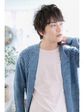 ミック ヘアアンドメイク アップ 駒込店(miq Hair&Make up) 好感度大!スモーキーグレージュフェザーバングb1