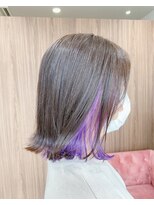 ヘアサロン レリー(hair salon relie) 【デザインカラー】インナーヴァイオレット×ロブ　relie