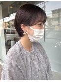 丸みショート×ピンクラベンダーカラー