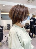 くびれショート/マロンブラウン/大人ショートボブ／山口