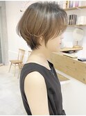 大人可愛い/小顔カット/マッシュショート/ショートボブ/アッシュ