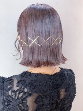 アイティーバイアルバム 松戸店(IT by ALBUM) ピンアレンジ_斜めバンググレージュカラー_ba417391