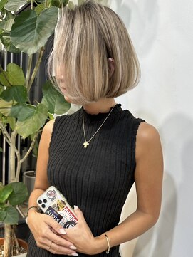 メリー オオサカ(Merly Osaka) ラグジュアリー！Aラインボブの上品バレイヤージュ