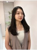 韓国風ヘア/レイヤーカット/ベージュカラー/顔周りカット