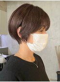 ショートカットくびれショート前下がりボブベージュカラー40代★