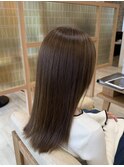 大人可愛いブリーチなし透明感ミルクティーベージュカラー