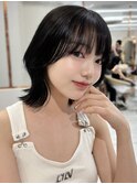 ミニウルフレイヤーカット顔周り前髪韓国ショートボブ/池袋