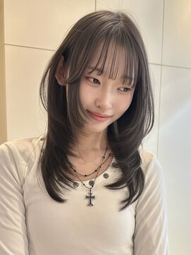 アンカーバイナチュラル(anchor by natural) 韓国風/レイヤー/前髪カット/オリーブ/透明感/ハッシュカット