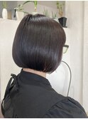 黒髪ボブ/暗髪/切りっぱなしボブ/ミニボブ/前下がりボブ