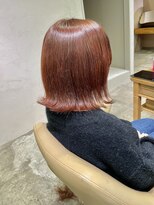 インビテーション 名古屋(invitation)&nbsp;オレンジピンクカラー、外ハネボブ