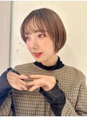 しっとりまとまる丸みショート/ミニボブ/小顔ライン