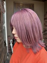 ヘアー クリエイト カルバリ(HAIR CREATE Calbari)&nbsp;ミディアムレイヤー×モーブピンク