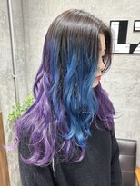 オルズ 渋谷(ALLZ)&nbsp;グラデーションブルーパープルダブルカラーケアブリーチ