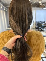 ヌープヘアーアイス(NUUP.hair ici)&nbsp;ブリーチなし秋色カラーオリーブカラーミディアムレイヤー
