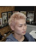 ホワイトピンク×スパイキーショート