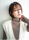 くびレイヤーエモージュ前髪ピンクベージュワンカール【高円寺】