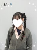 三つ編みツインテール