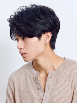 ミチオ ノザワ ヘアサロン ギンザ(Michio Nozawa HAIR SALON Ginza) スーツ短髪センターパート束感☆黒髪ナチュラルパーマ☆流行